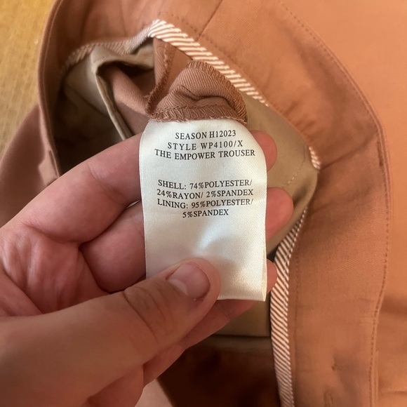 Wildfang Empower Trouser Pants Dusty Rose Tapered Leg Stretch Mid Rise Size 6 - Picture 6 of 6